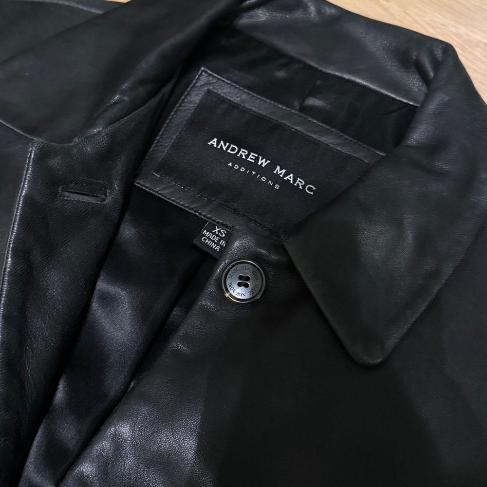 Andrew Marc 100% Black Leather Jacket - Picture 2 of 9